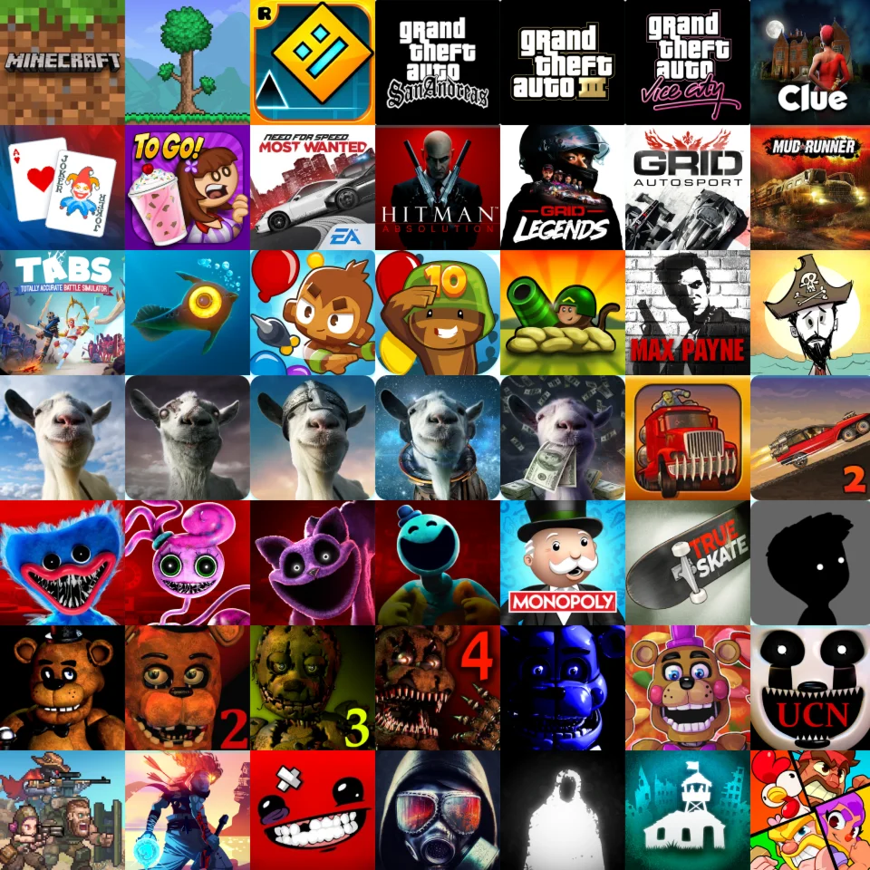 🎮Minecraft, Terraria, GD, GTA, FNaF, Poppy, Goat S 🎮