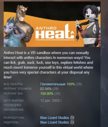 Anthro Heat АВТОДОСТАВКА STEAM РОССИЯ