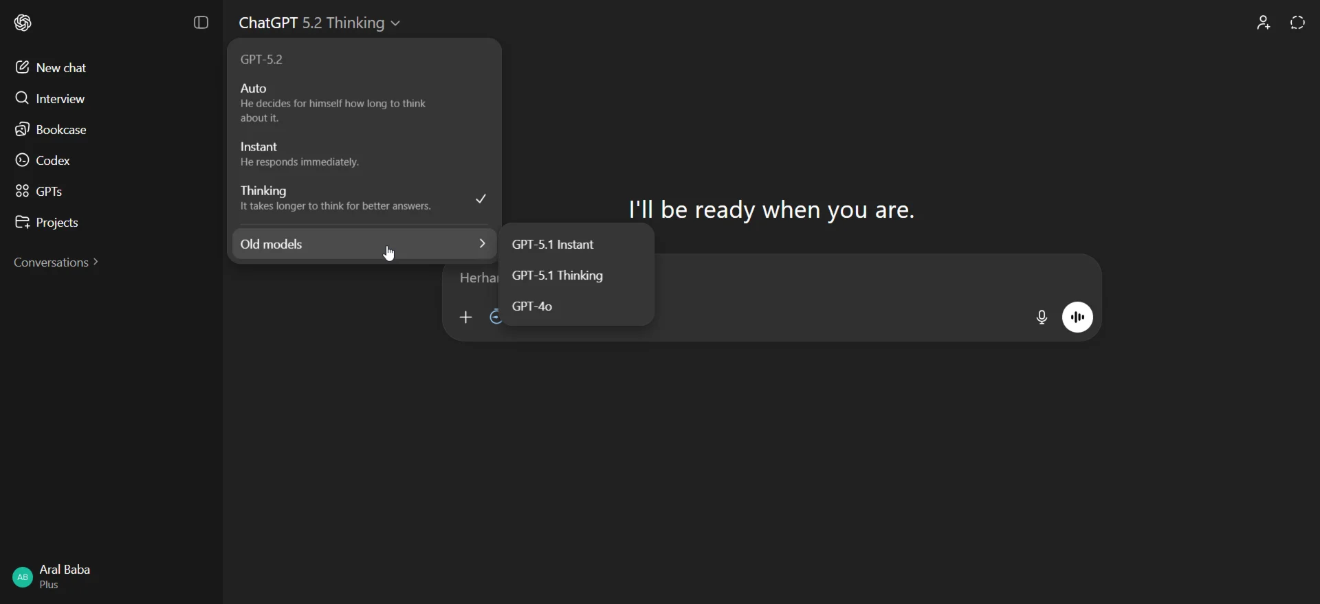 ⭐ ChatGPT PLUS PERSONAL GPT-5.2 + Sora – 1 месяц