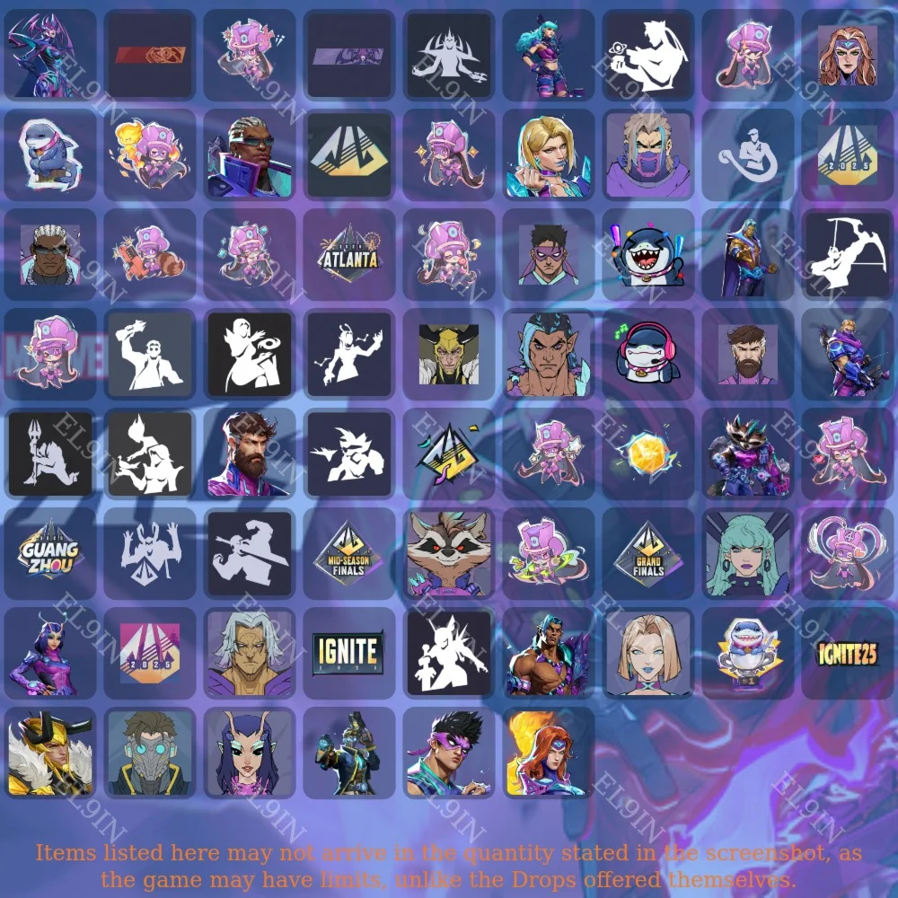 Marvel RivalsТвич Дропс69 предметов + 