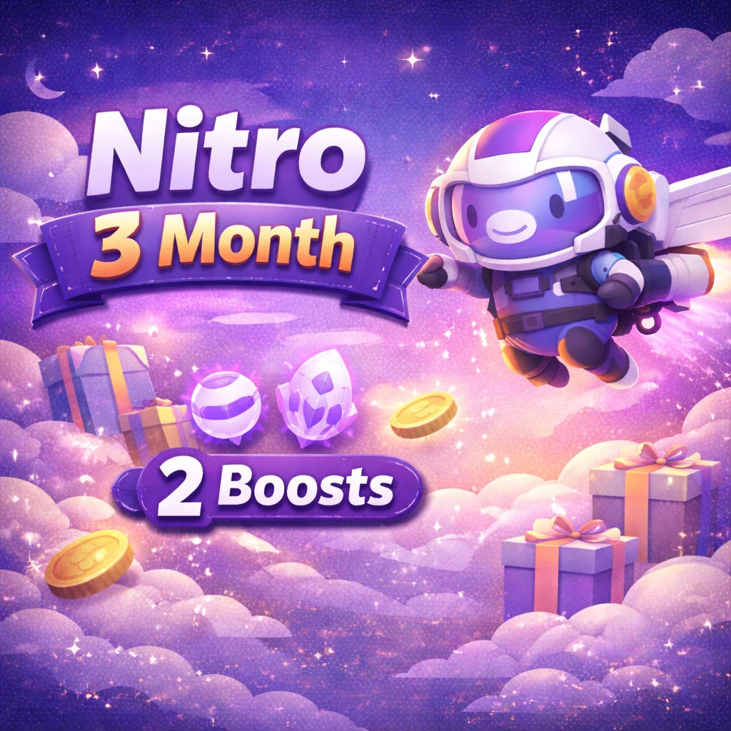  Discord Nitro – 3 Months Trial + 2 boosts