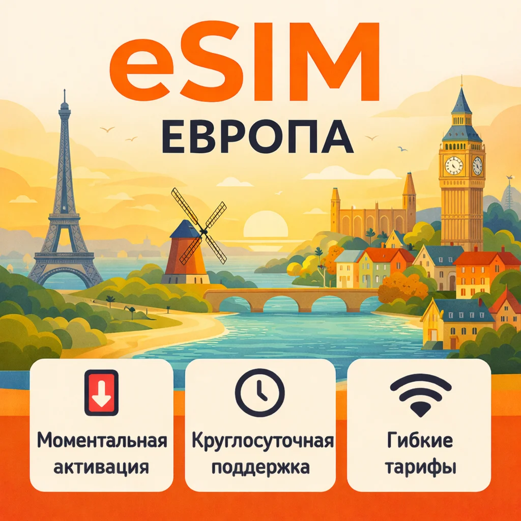 eSIM Европа → интернет для путешествий есим