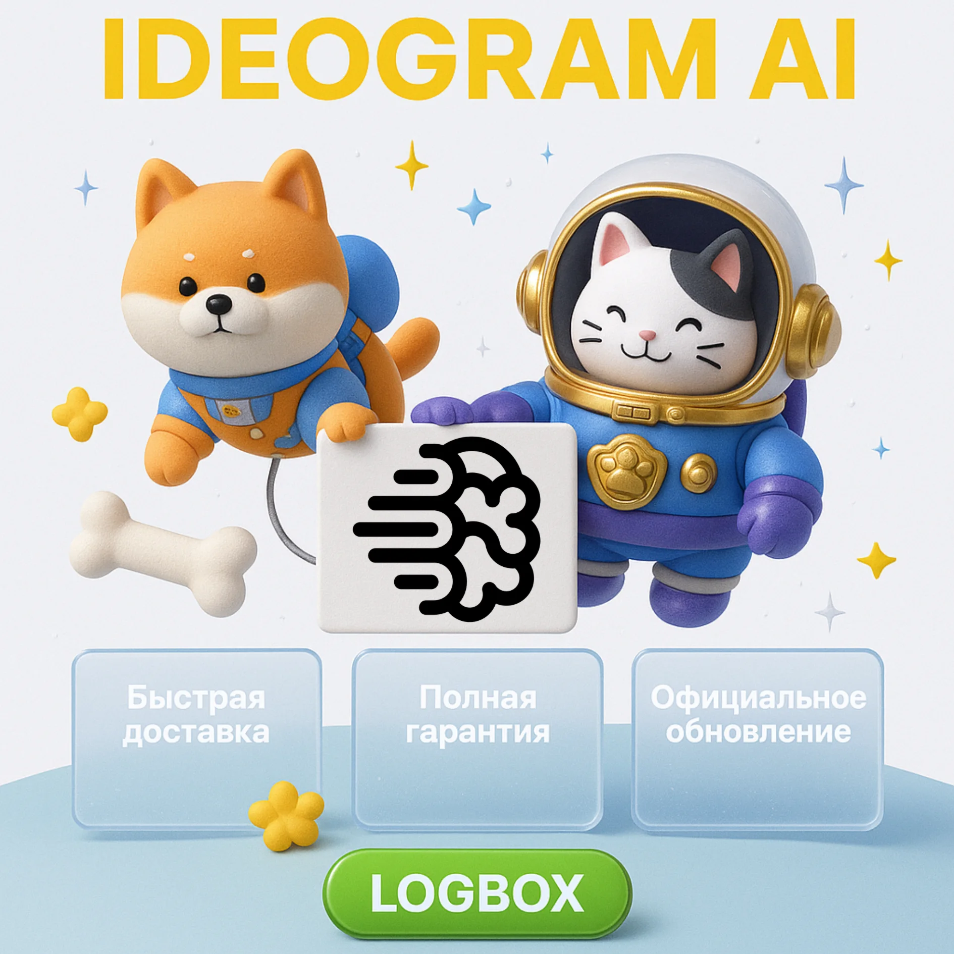 Ideogram AI – ИИ для логотипов и постеров, 1 месяц