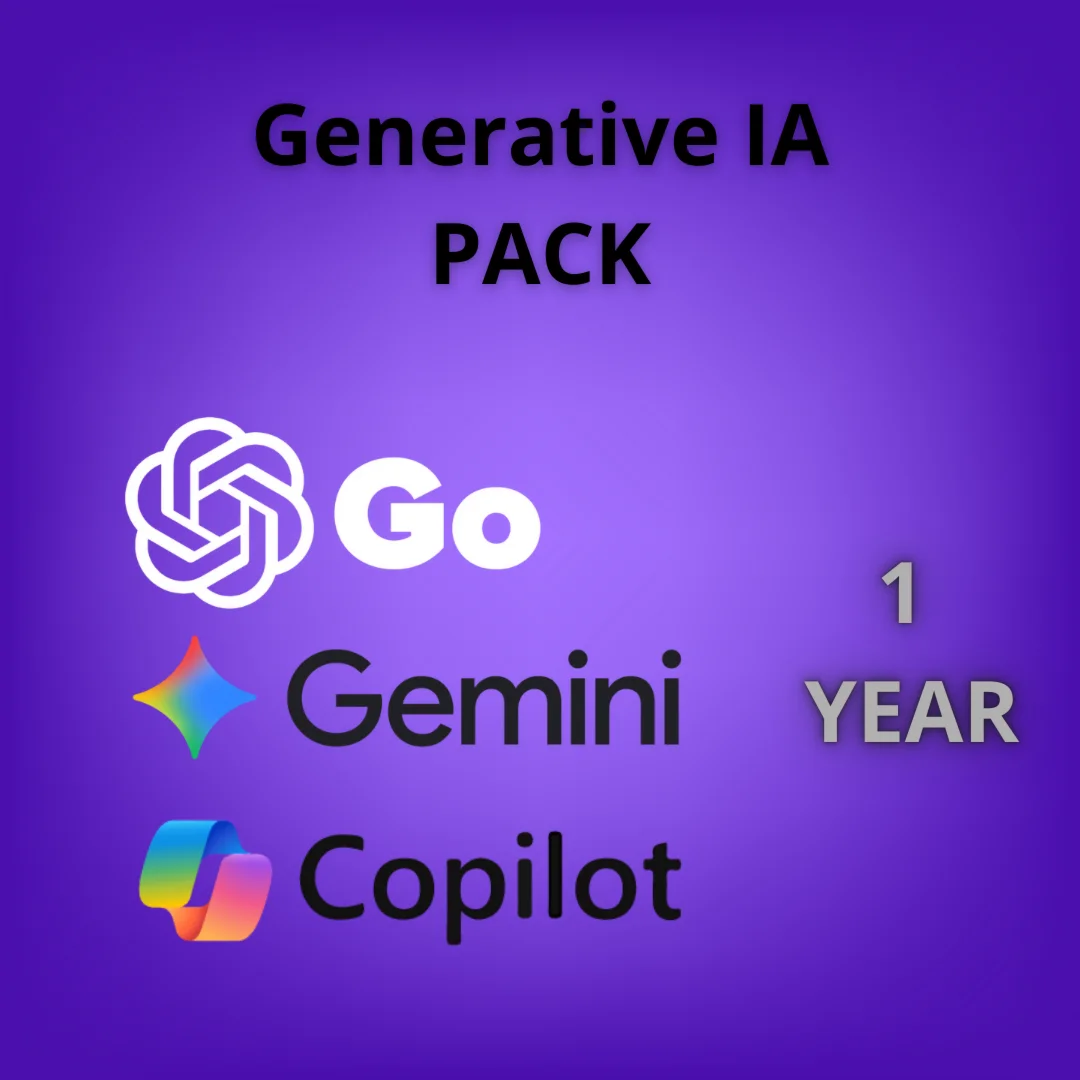 Пакет IA: ChatGPT Go Gemini Pro Copilot Pro | 1 год