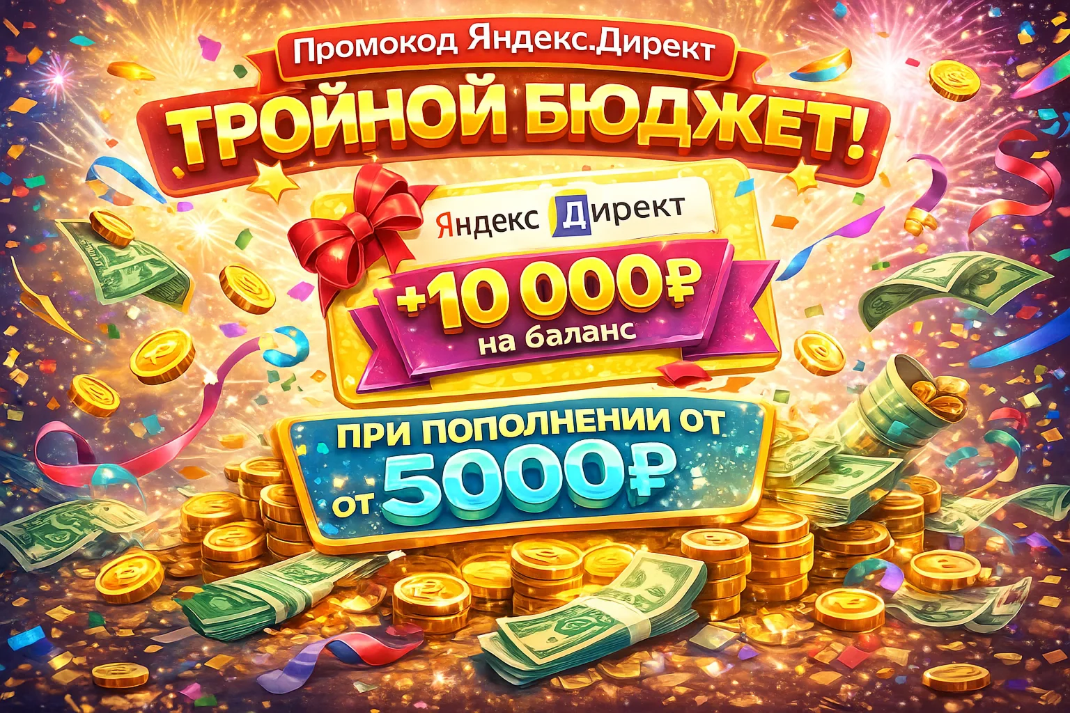 Промокод Яндекс Директ/Бизнес +10 000 ₽