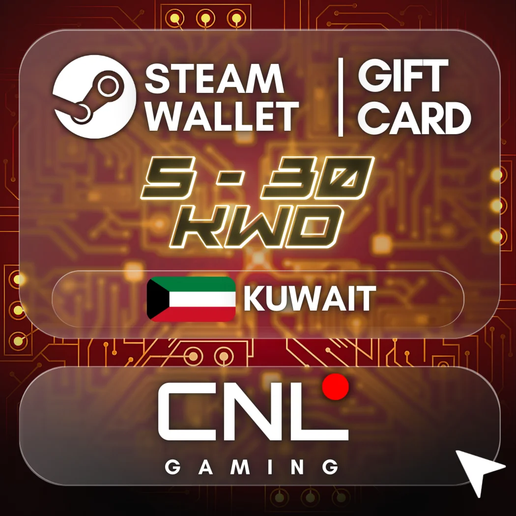 Steam Wallet Kuwait 5 - 30 KWD (Gift Card)