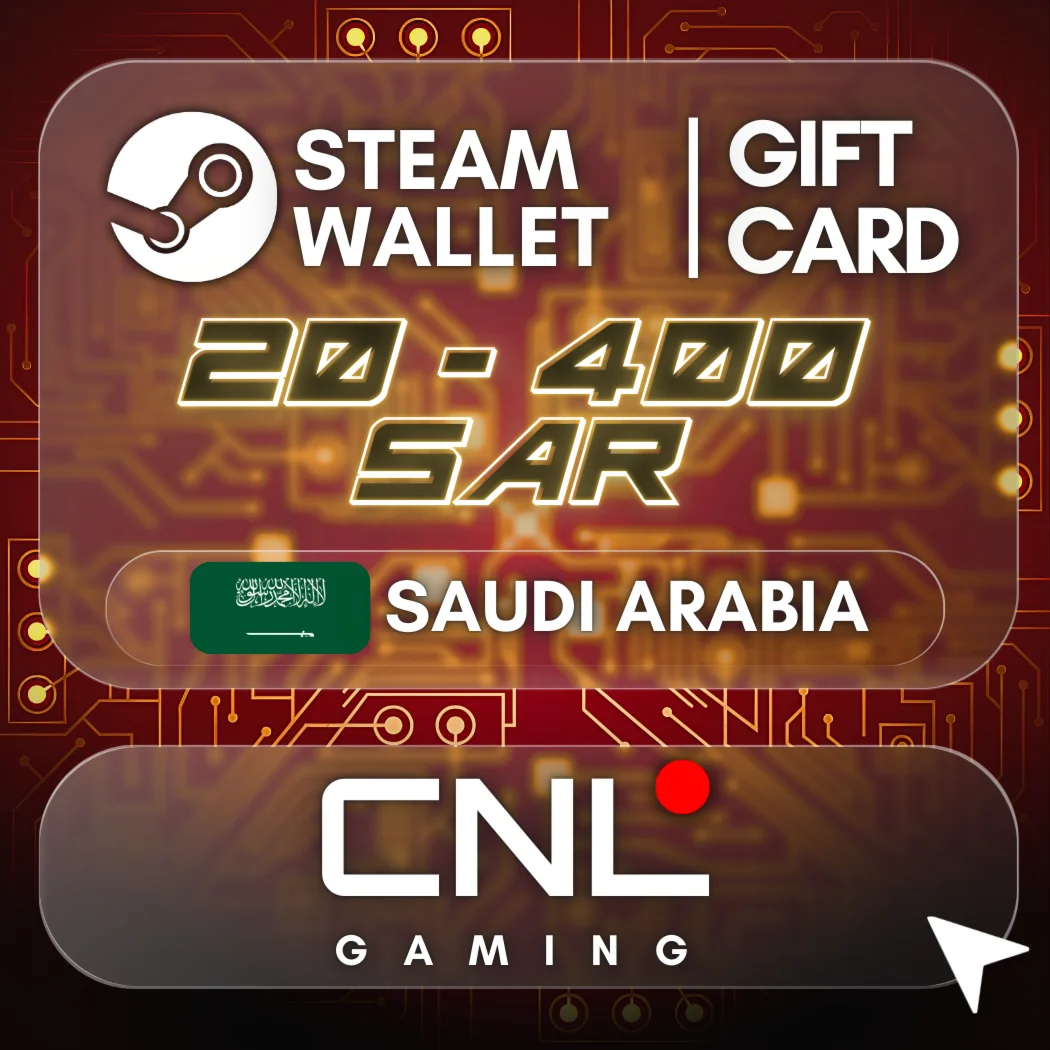 Steam Wallet KSA 20 - 400 SAR (Gift Card)