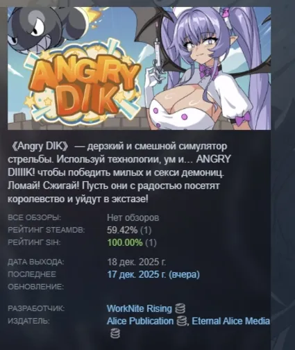 Angry Dik АВТОДОСТАВКА STEAM РОССИЯ