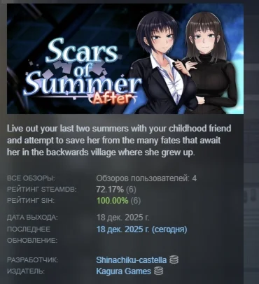 Scars of Summer: After АВТОДОСТАВКА STEAM РОССИЯ