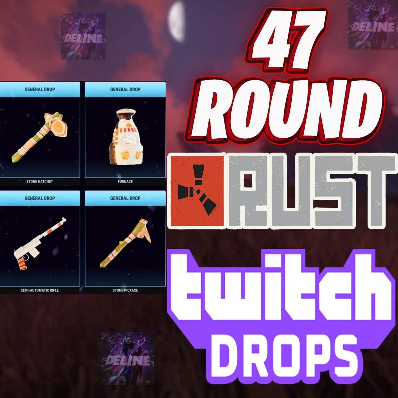 RUST TWITCH DROPS ✅ 47 РАУНД АВТОВЫДАЧА ✨ 4/4 СКИНА