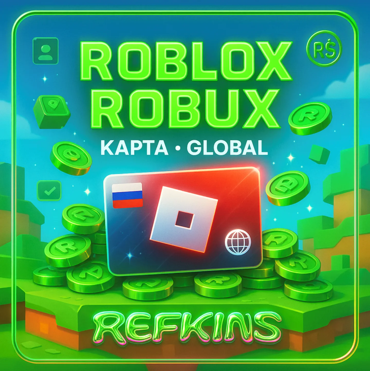 РОБЛОКС РОБУКСЫ КАРТА КЛЮЧ РОССИЯ + ГЛОБАЛ | СБП 0%