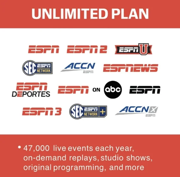 Подписка на ESPN Unlimited на 3/6 месяцев
