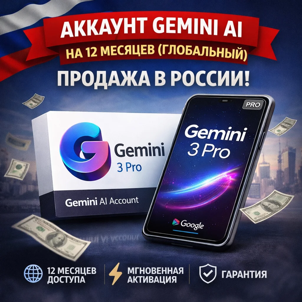 Gemini AI 3 Pro | 1 Год + 2TB Облачного Хранилища