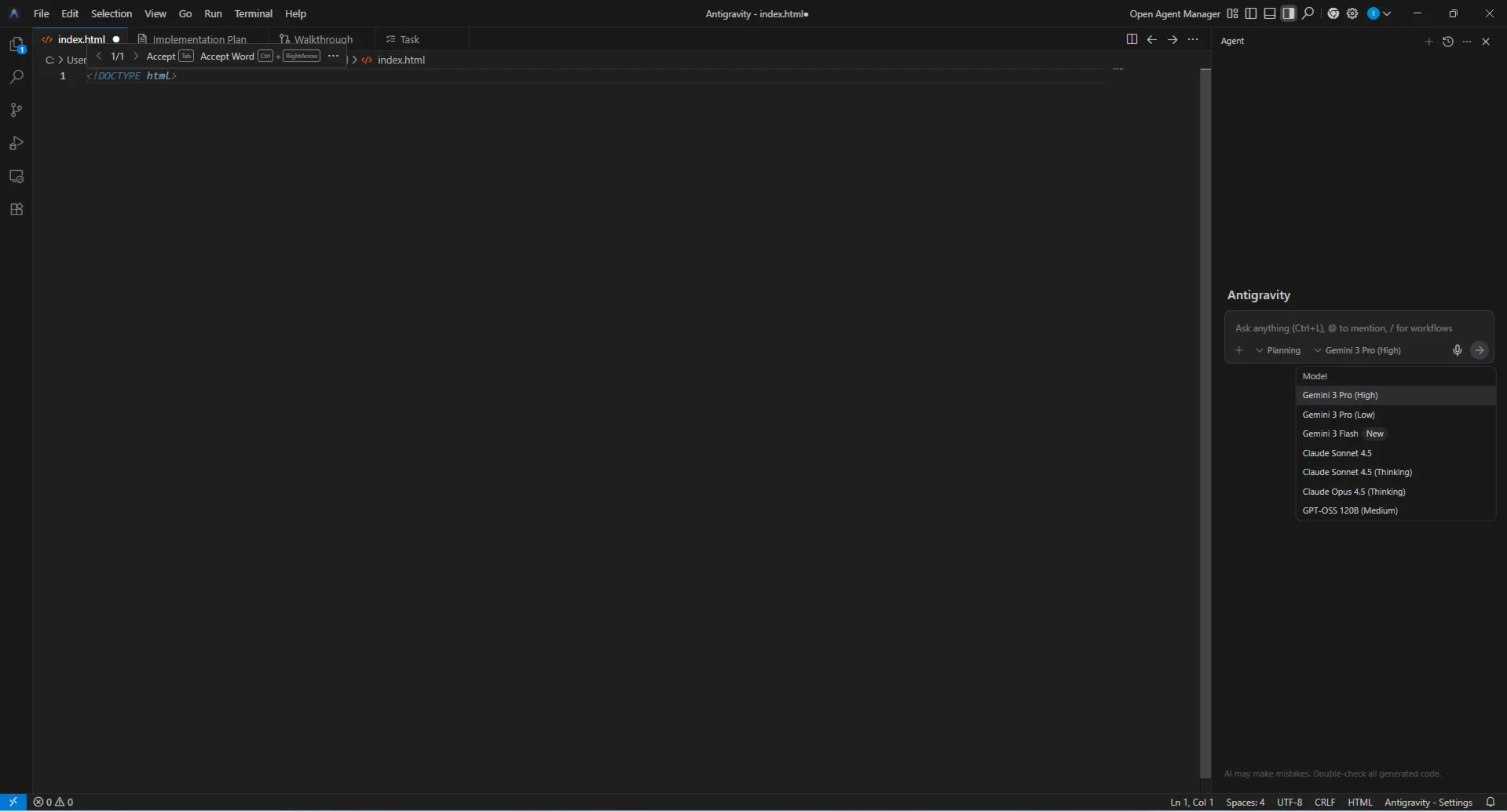 Google Antigravity PRO + Google AI Pro (Gemini)