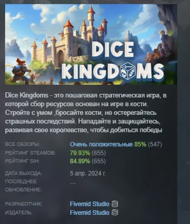 Dice Kingdoms АВТОДОСТАВКА STEAM РОССИЯ