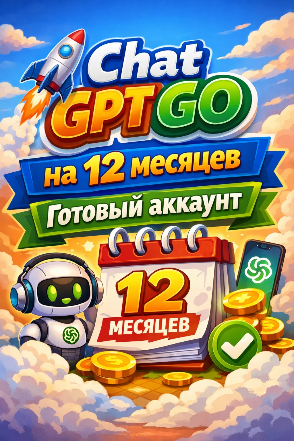 Chat GPT GO на 12 месяцев | Готовый аккаунт