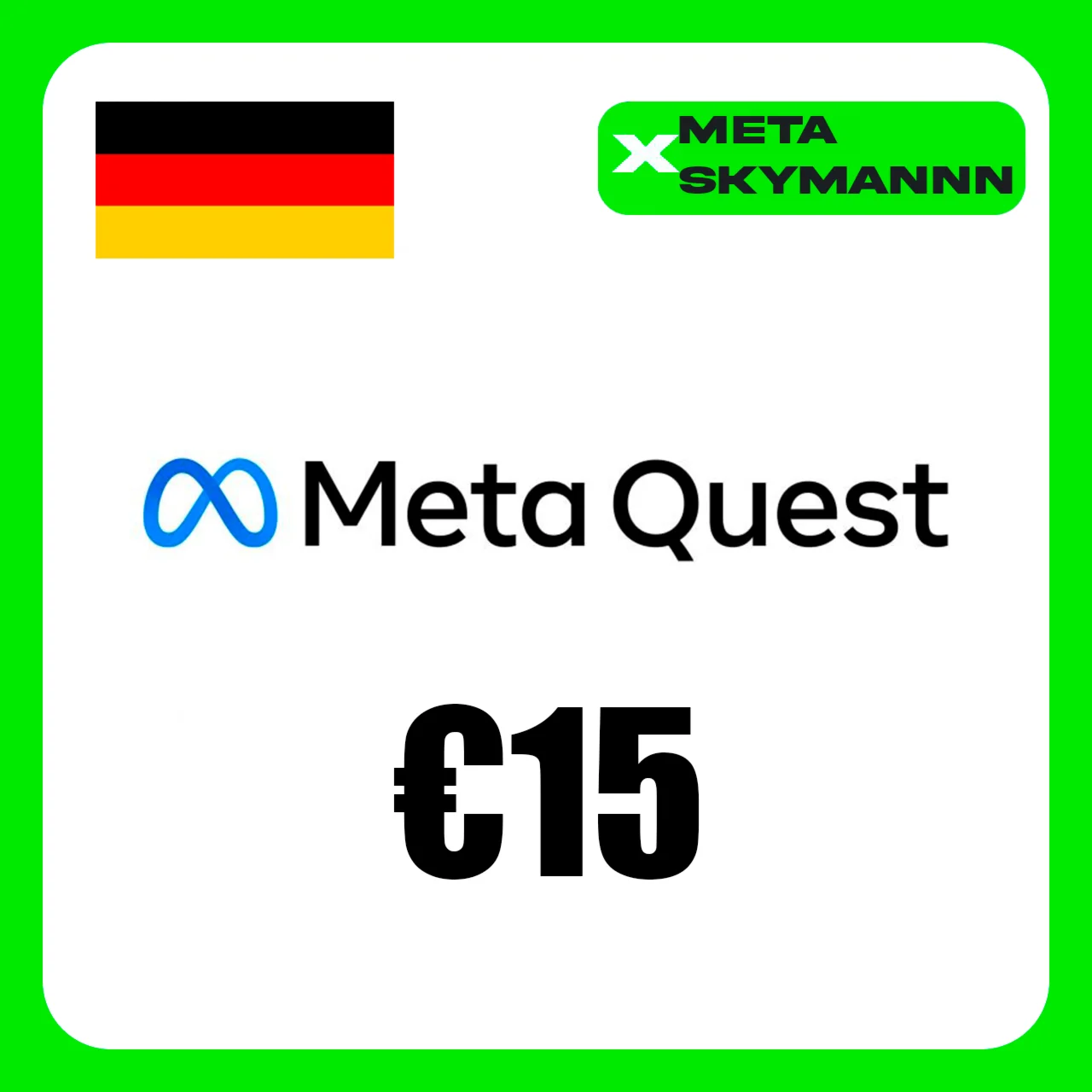META QUEST 15€ EUR ГЕРМАНИЯ КАРТА ПОПОЛНЕНИЯ АВТО 24/7