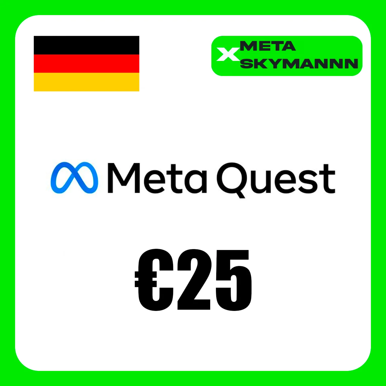 META QUEST 25€ EUR ГЕРМАНИЯ КАРТА ПОПОЛНЕНИЯ АВТО 24/7