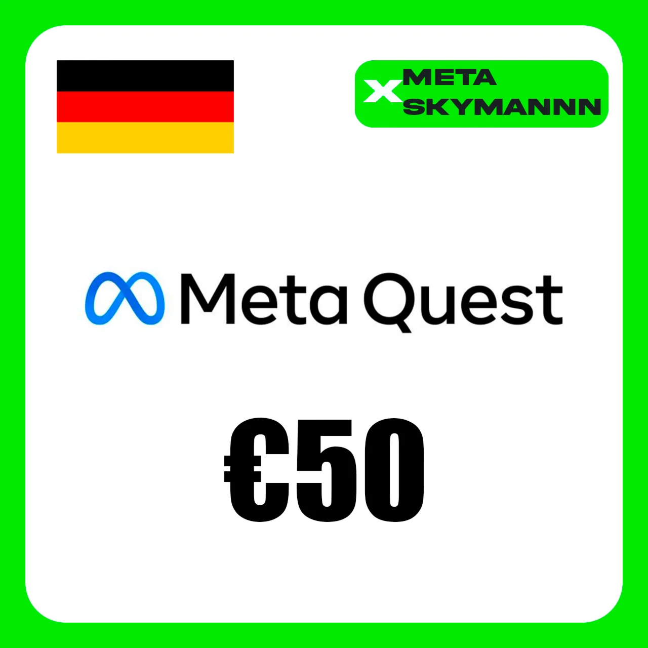 META QUEST 50€ EUR ГЕРМАНИЯ КАРТА ПОПОЛНЕНИЯ АВТО 24/7