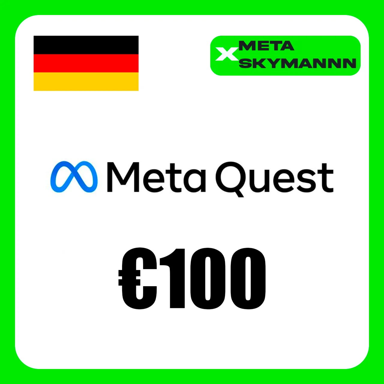 META QUEST 100€ EUR ГЕРМАНИЯ КАРТА ПОПОЛНЕНИЯ АВТО 24/7