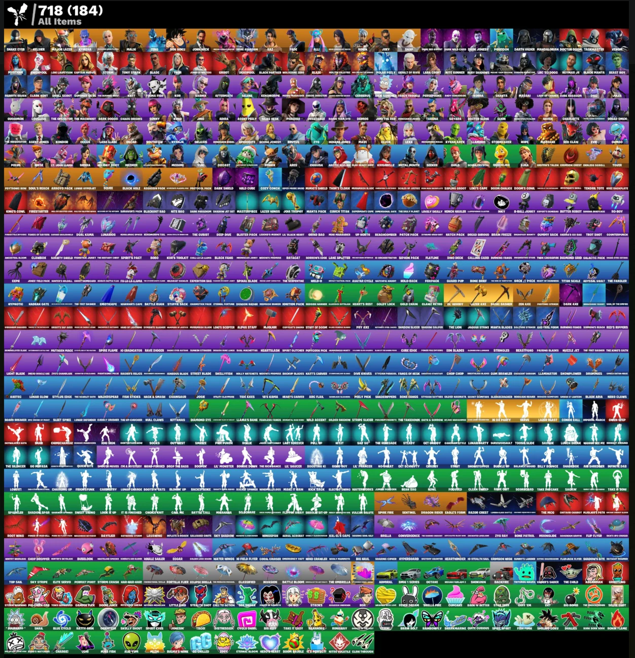 FN (ALL PLATFORMS) 158 skins (36 paid) | 550 VB