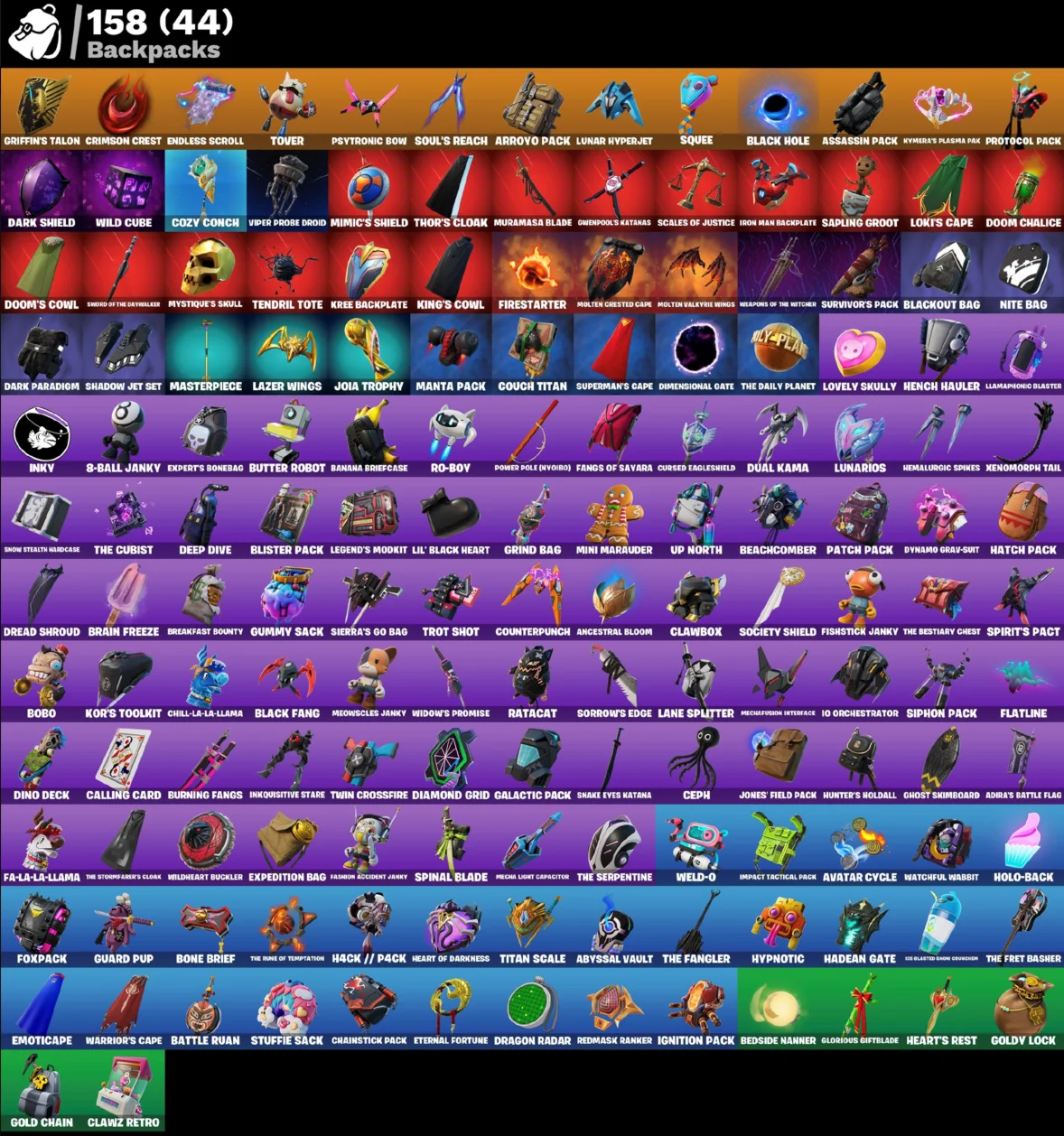 FN (ALL PLATFORMS)158 skins (36 paid) | 550 VB 