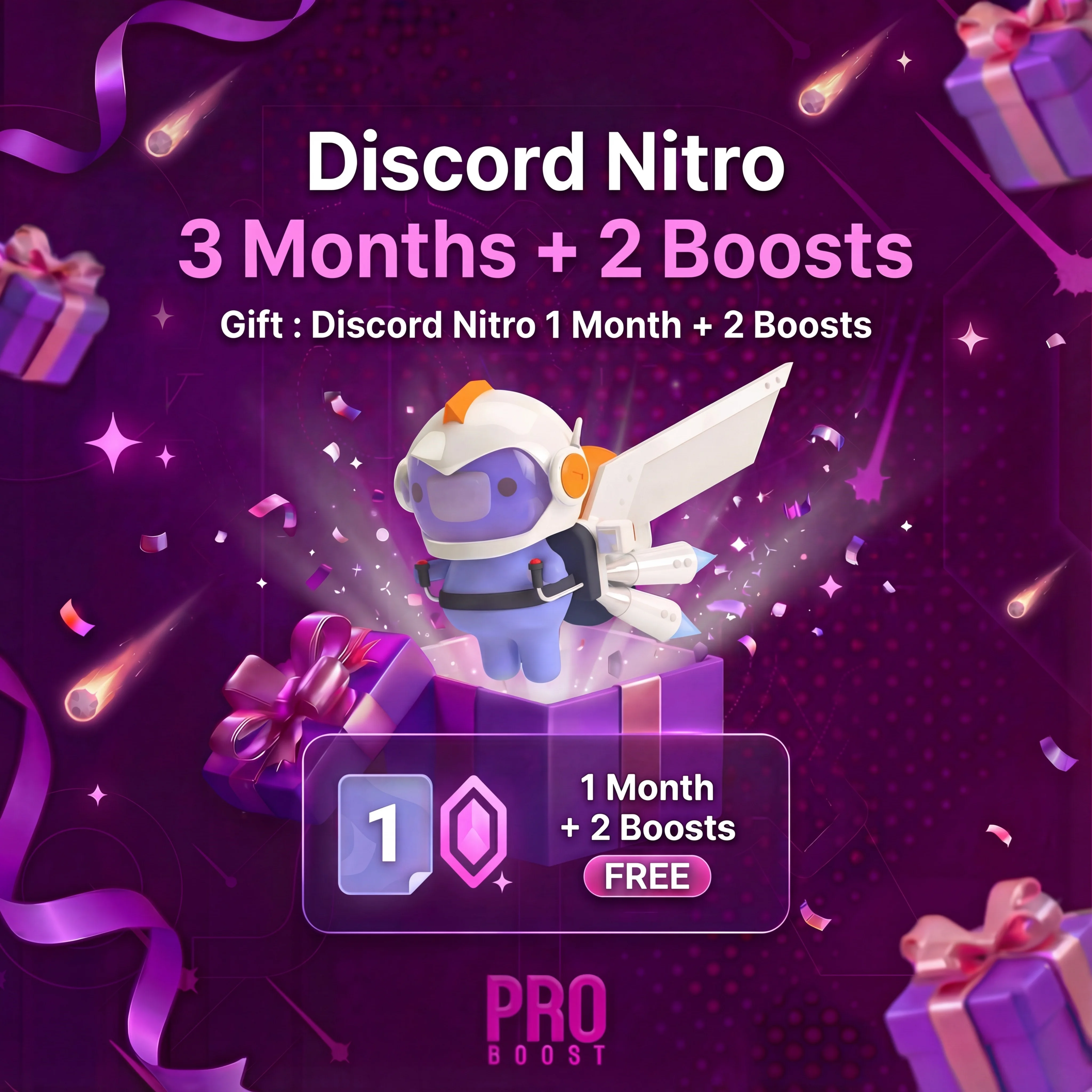 🎮 Discord Nitro – 3Months Trial (+1Month Nitro Trial )
