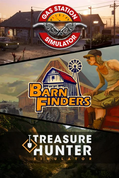  Gas Station Simulator + Barn Finders + Treasure  Xbox