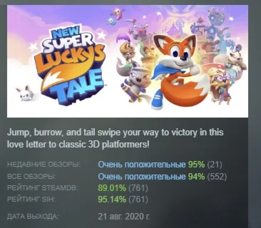 New Super Lucky's Tale АВТОДОСТАВКА STEAM РОССИЯ