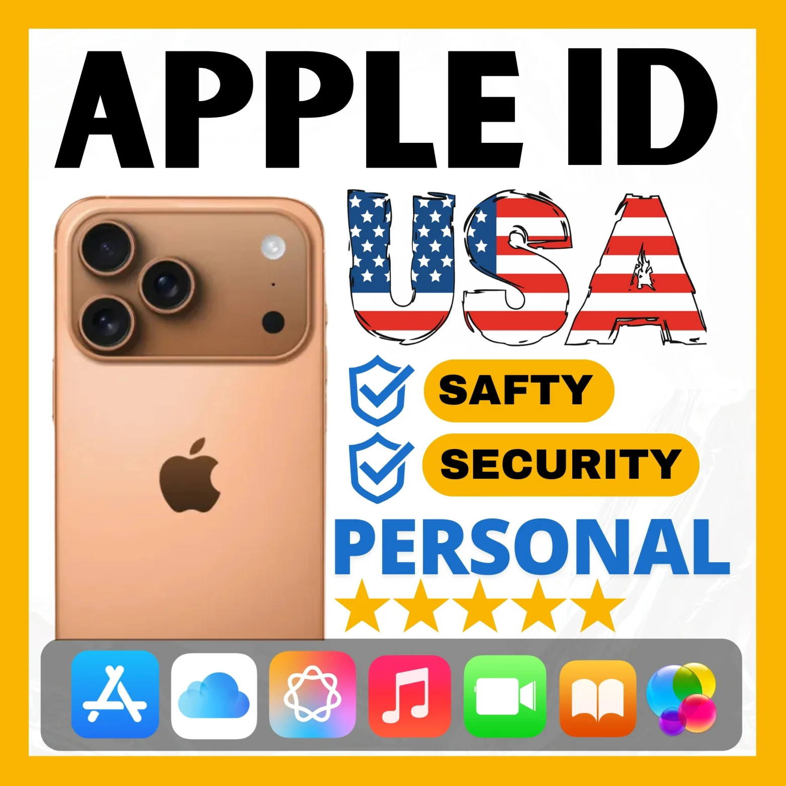  VIP APPLE ID AMERICAN (USA) FOREVER