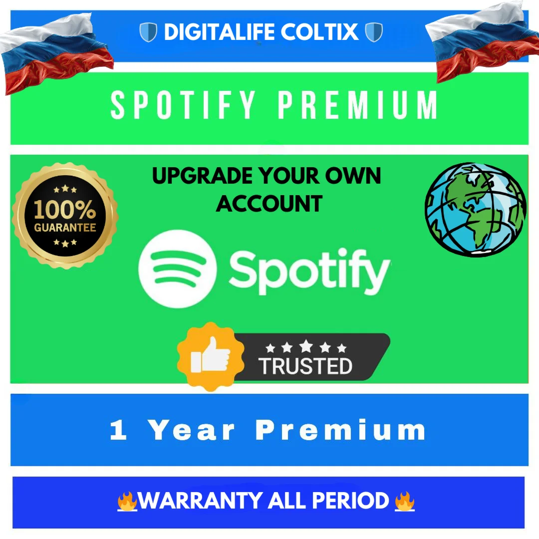 Премиум-подписка на Spotify на 1/3/6/12 месяцев