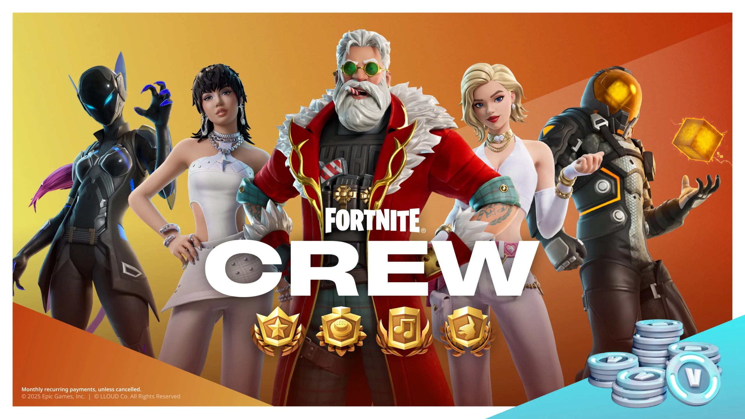 FORTNITE CREW 1 MONTH Battle Pass + 1000 V-Bucks