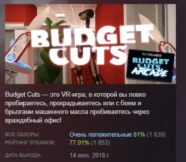 Budget Cuts АВТОДОСТАВКА STEAM GIFT РОССИЯ