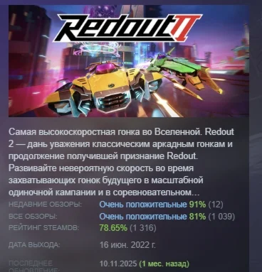 Redout 2 АВТОДОСТАВКА STEAM РОССИЯ