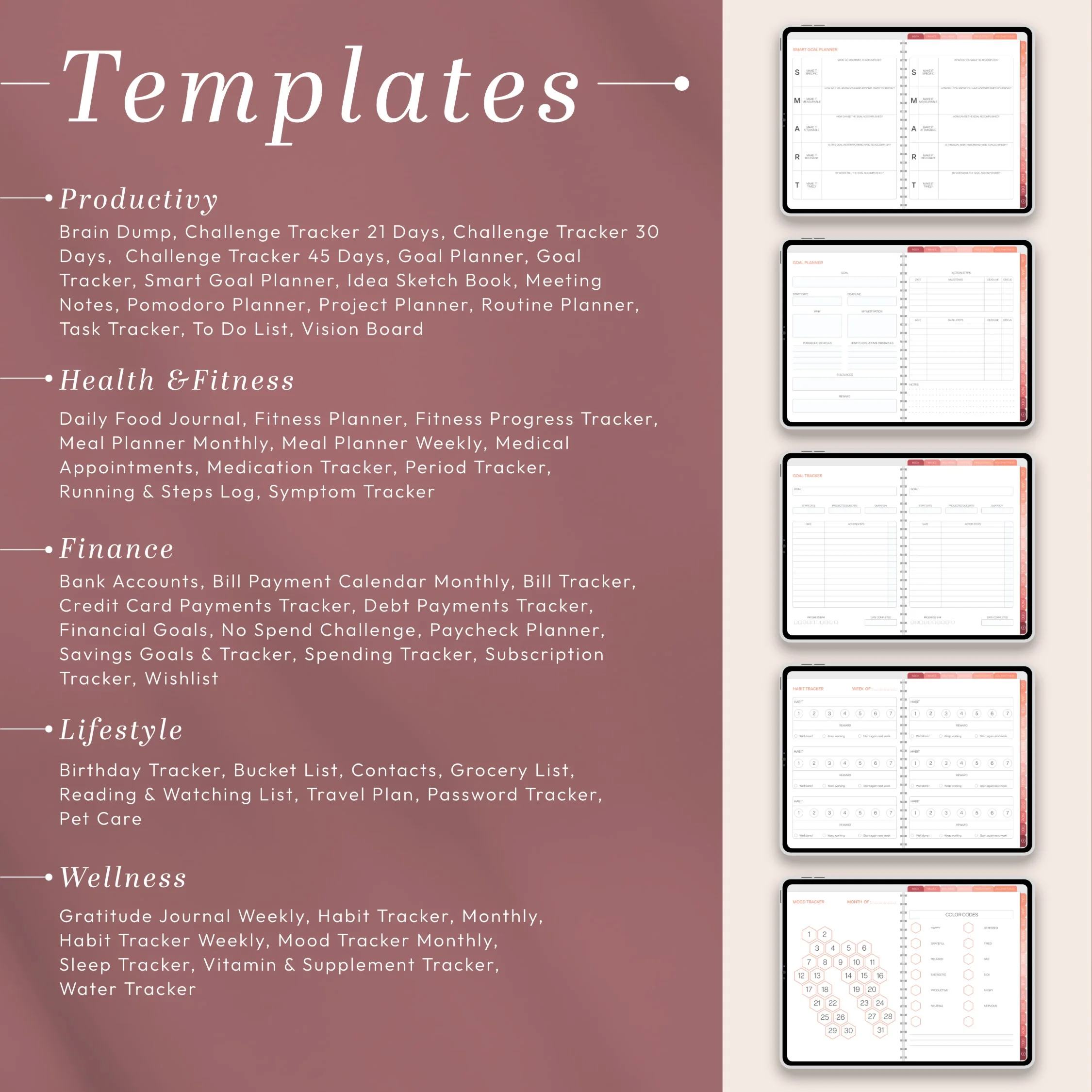 Digital Planner 2026 | Daily, Weekly, Monthly &amp; Yearly