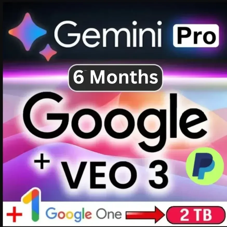 🌟 Gemini AI Pro + Google One (2TB) – 6 months