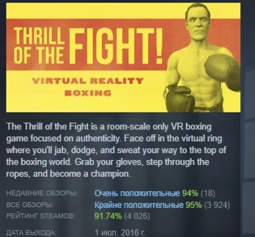 The Thrill of the Fight АВТОДОСТАВКА STEAM РОССИЯ