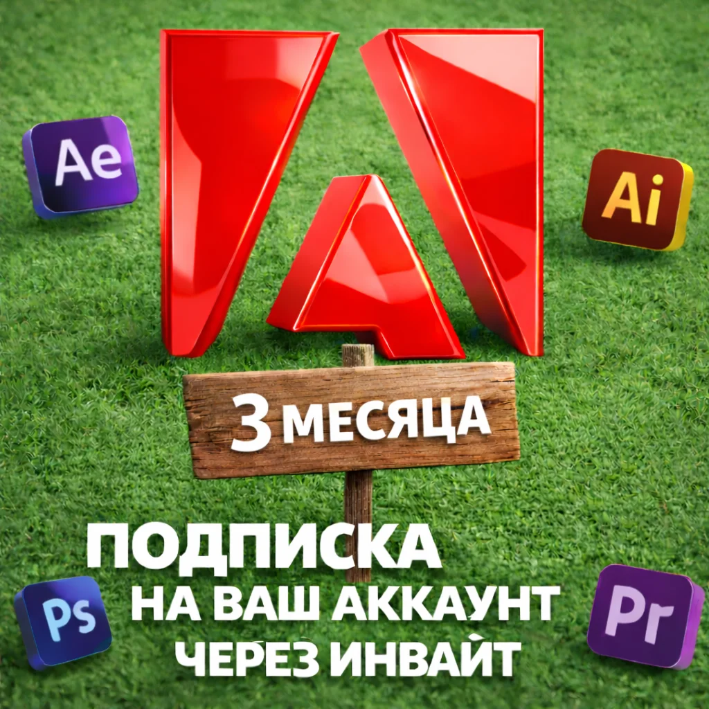 Adobe Creative Cloud - 3 месяца на ваш аккаунт / инвайт