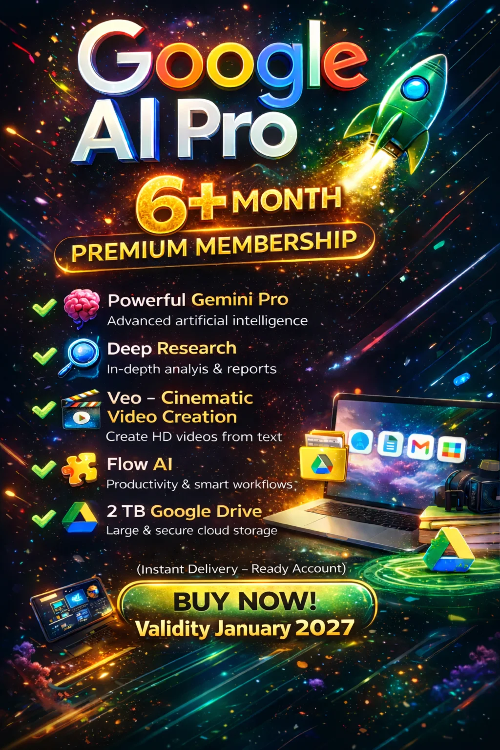 Google AI Pro 6+ месяцев | Gemini 3 | Nano Banana Pro