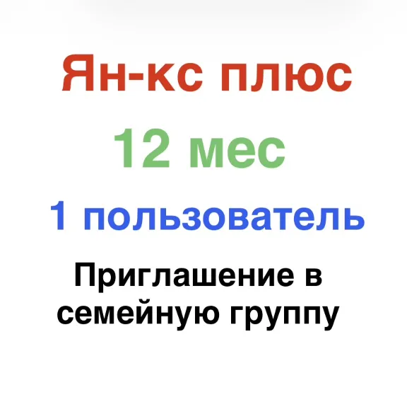 Ян-кс Плюс 12 месяцев для 1 участника