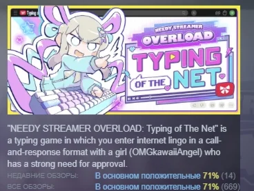 NEEDY STREAMER OVERLOAD: Typing of The Net STEAM РФ