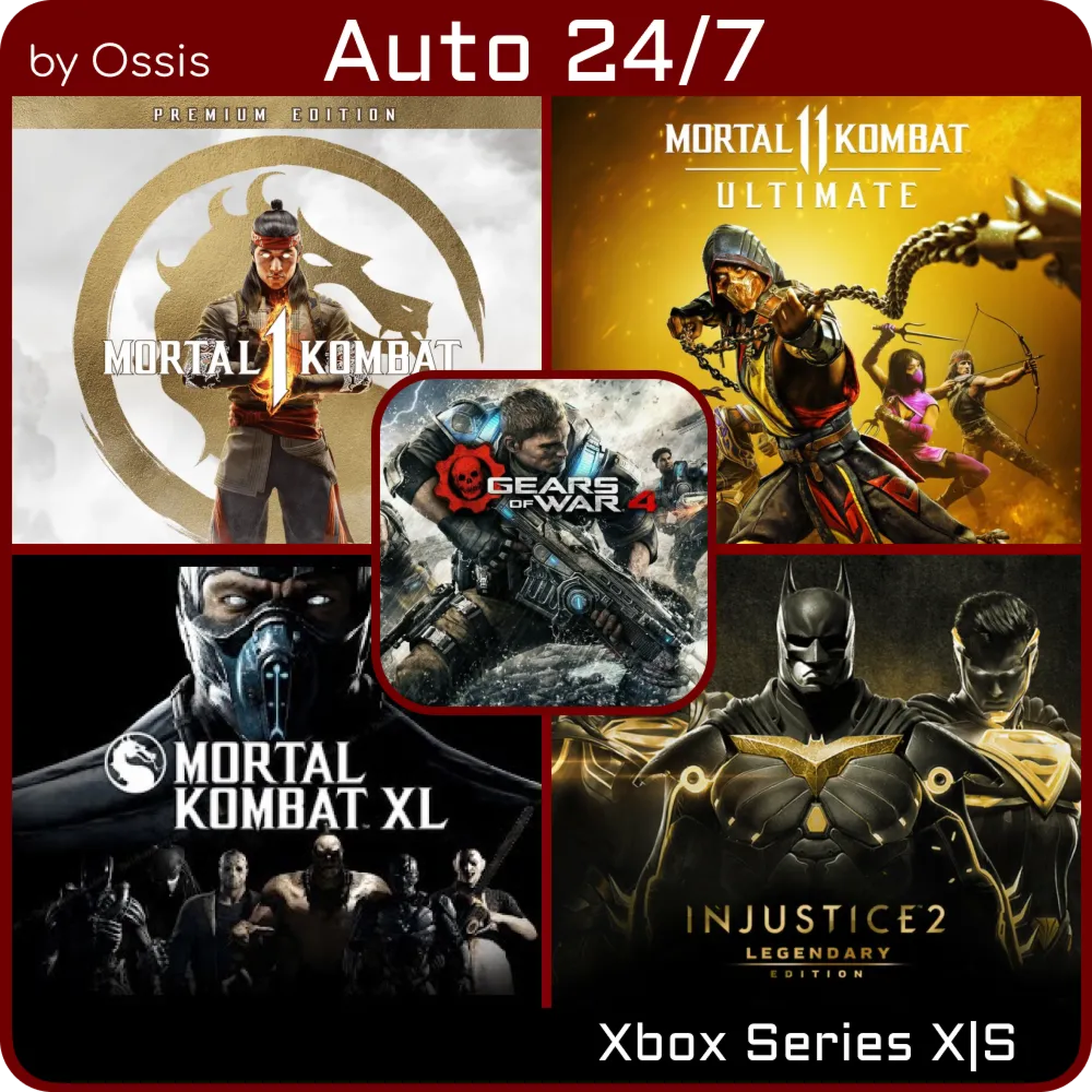 XBOX 24/7 Mortal Kombat 1, 11, XL + Injustice 2 Legend