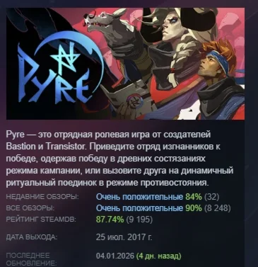 Pyre АВТОДОСТАВКА STEAM GIFT РОССИЯ
