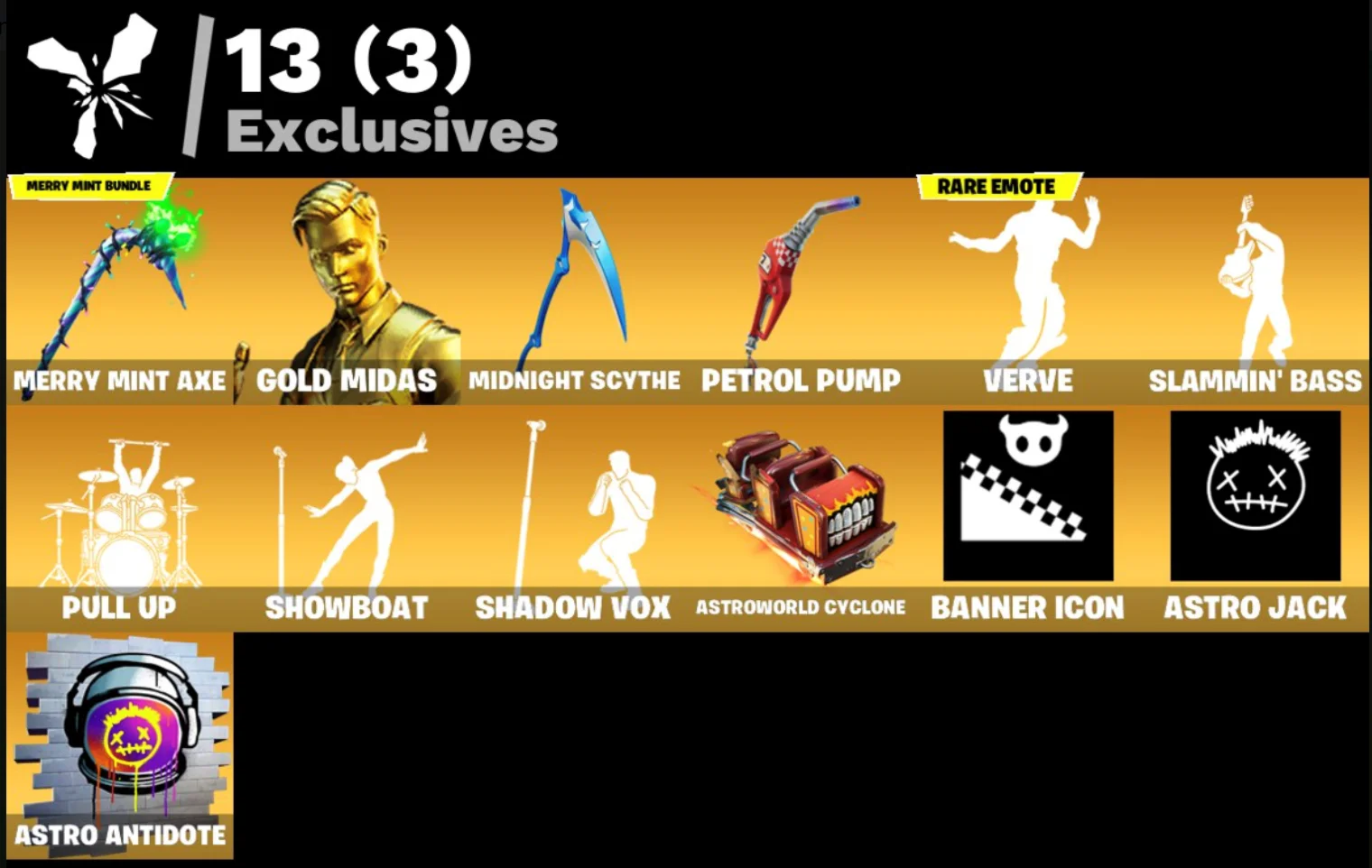 FN | CHANGE MAIL | Merry Mint Axe + 71 skins (11 paids)