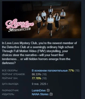 Love Love Mystery Club АВТОДОСТАВКА STEAM РОССИЯ