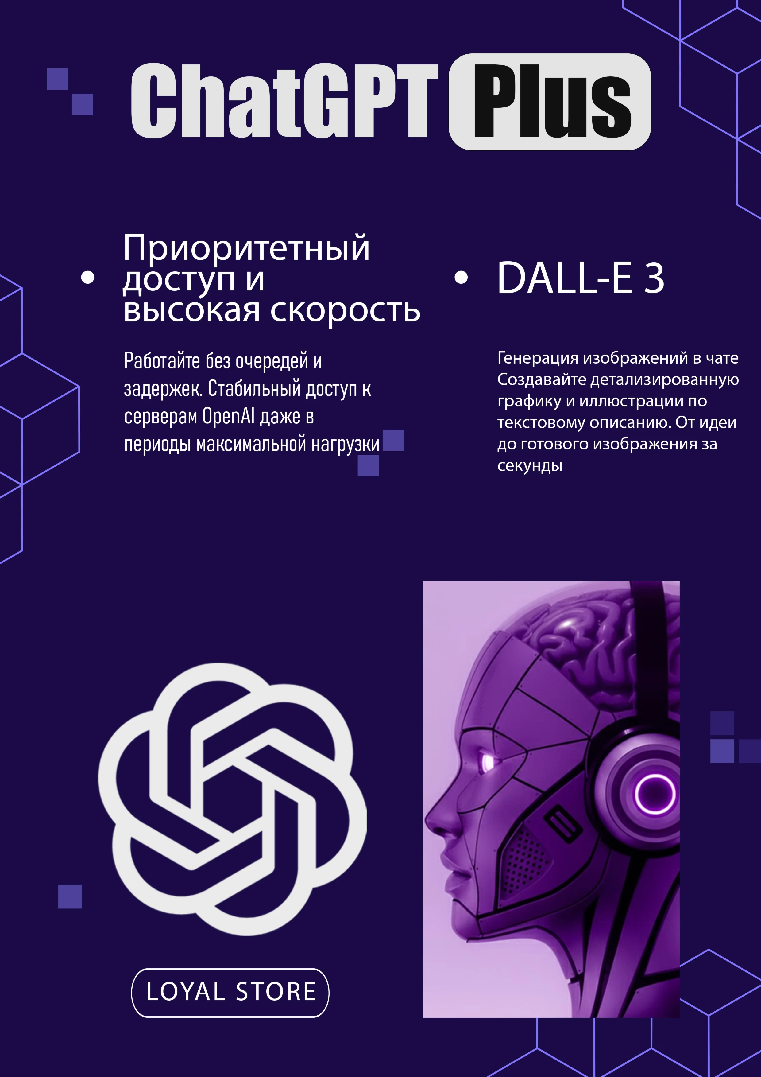 OpenAI  "ChatGPT PLUS", Subscription 1 month.