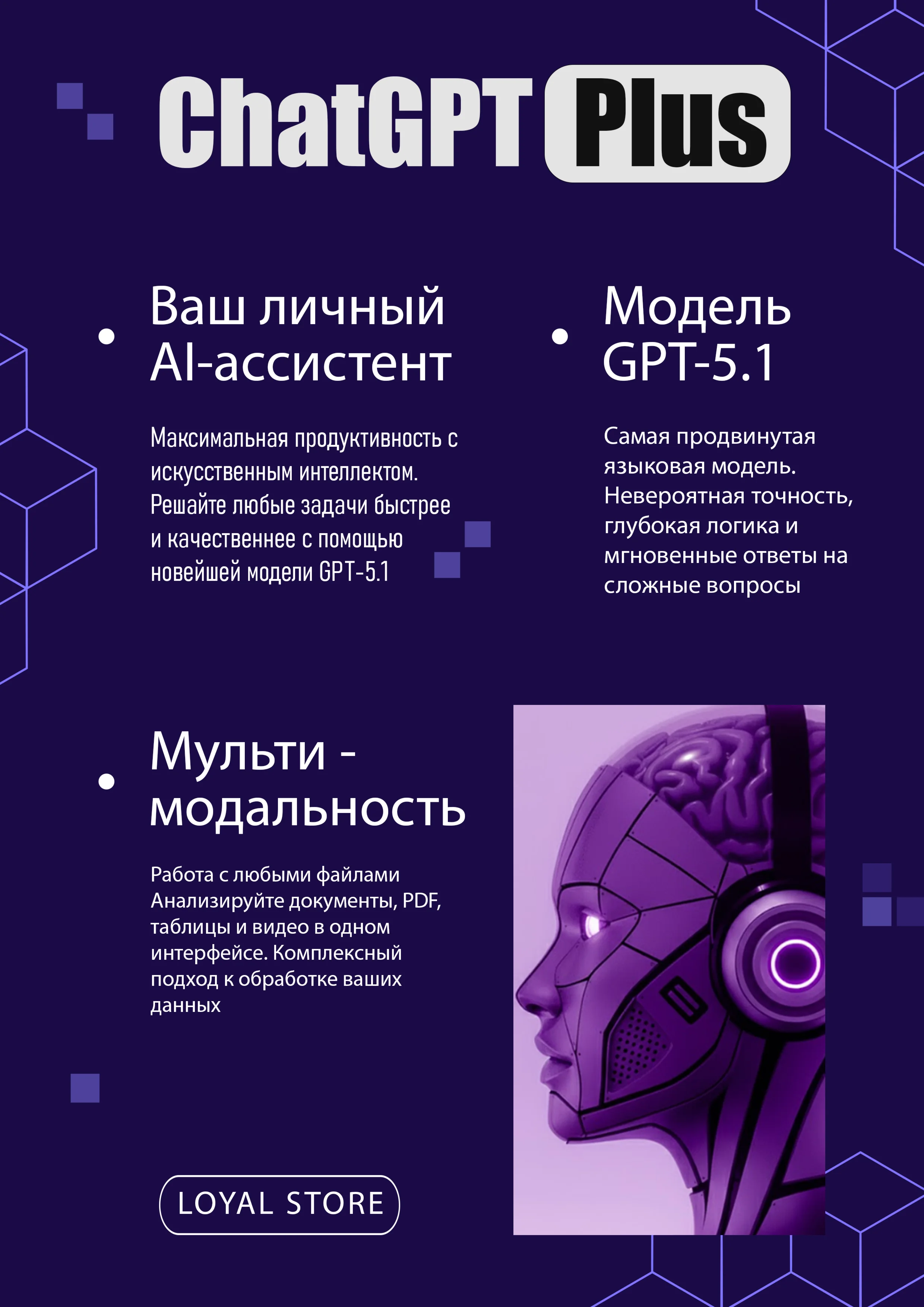 OpenAI  "ChatGPT PLUS", Subscription 1 month.