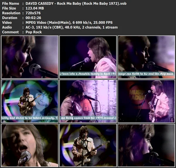 DAVID CASSIDY - Rock Me Baby