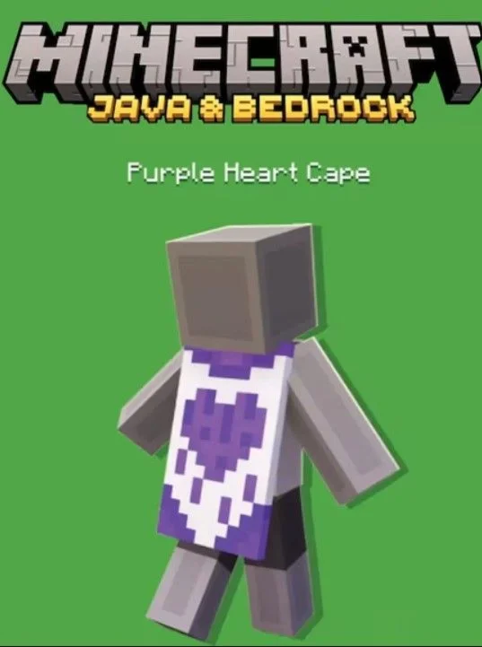 Minecraft Purple Heart Twitch Cape JAVA &amp; Bedrock