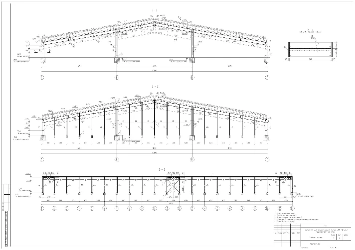 A one-storey three-span building 120x108m (DWG)